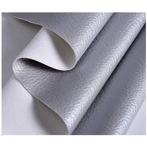 NIANTONG Kunstleder Polsterstoff Meterware Wildleder-Imitat Kaschiert Karo Polsterstoff Möbelstoff Premium Bezugsstoff Zum Polstern Und Beziehen 140cm Breit(Color:Silber) von NIANTONG