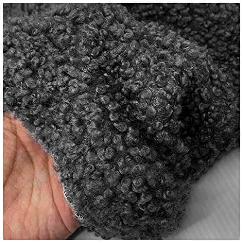 NIANTONG Kunstpelz Stoff Sherpa Fleecestoff Meterware Einfarbig Weicher Faux Schaffell Dekostoff 150x100cm für Kleidung, Spielzeug, Sofabezug, Appeal, DIY Crafts(Color:schwarz) von NIANTONG