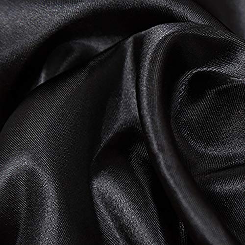 NIANTONG Satin Stoff Futterstoff Für Abendkleidung Kleider Mode Basteln Dekorationen Pyjama 150 cm Breit Meterware Verkauft(Color:schwarz) von NIANTONG