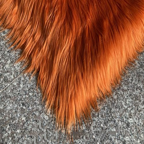 NIANTONG Shaggy Plain Kunstpelz Kunstfell Stoff 8cm Weicher Langer Flor 170x50cm für Kostümkunst Handwerk Kissenbezüge Dekorationen Cosplay(Color:orange) von NIANTONG