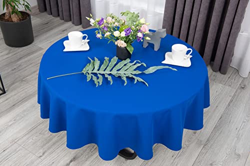 NIBLO Tischdecke Tischläufer Tischtuch Tischwäsche Tischdekoration Tafeltuch (Kornblumen, Rund Tischdecke - Ø 140 cm) von NIBLO