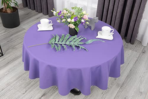 NIBLO Tischdecke Tischläufer Tischtuch Tischwäsche Tischdekoration Tafeltuch (Lavendell, Rund Tischdecke - Ø 140 cm) von NIBLO