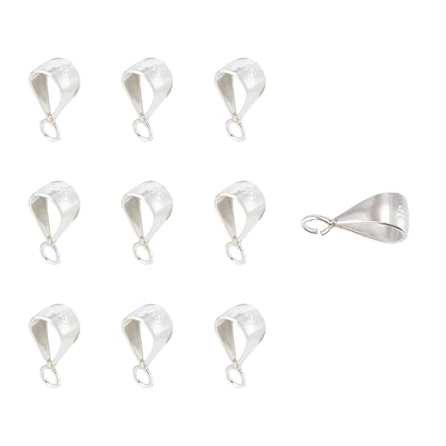 NICENEEDED 10 PCS 925 Sterling Silber Anhänger Verschluss Bügel Mit Offener Öse Schmuckbügel Schieber Anhängerverschluss Verbinder Für Heimwerkerarbeiten von NICENEEDED