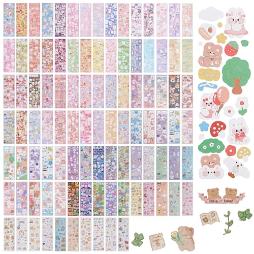 NICENEEDED 100 Blatt Süße Cartoon Kpop Deko Aufkleber. Selbstklebende Bunte Fotokarten Dekorationsaufkleber Für Scrapbooking Journal DIY Aufkleber Set Aufkleber Für Grußkarten Alben Und Dekorationen von NICENEEDED