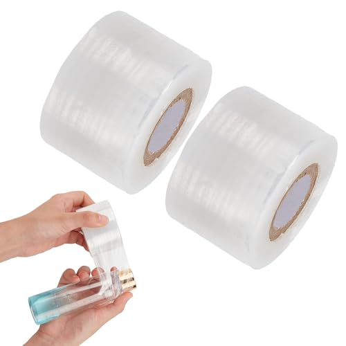 NICENEEDED 2 Rolle Mini Stretchfolie Für Flaschen Hochleistungs Stretchfolie Aus Kunststoff Transparente Stretch Verpackungsfolie von NICENEEDED