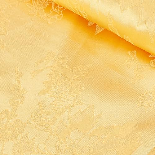 NICENEEDED 2 Yard Satin-Jacquard-Stoff, Breites, Glänzendes, Seidiges Brokattuch Mit Pfingstrosenmuster, Tischläufer Aus Polyester Zum Basteln Und Nähen von NICENEEDED