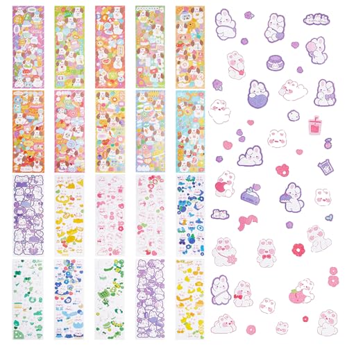 NICENEEDED 20 Blatt Süße Cartoon Aufkleber Im Koreanischen Stil. Schöne Tier Kpop Fotokarte Sticker Selbstklebende Kawaii Scrapbooking Aufkleber von NICENEEDED