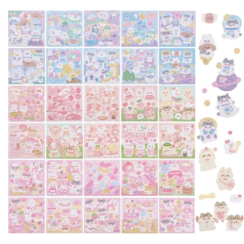 NICENEEDED 30 Blatt Niedliche Dekorative Aufkleber Für Kpop Fotokarten Cartoon Koreanische Aufkleber Tier Scrapbooking Dekor Aufkleber von NICENEEDED