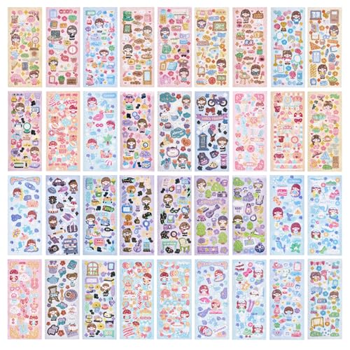 NICENEEDED 30 Blatt Schöne Dekorative Kpop Fotokarten Aufkleber Cartoon Koreanische Aufkleber Kawaii Scrapbooking Dekor Aufkleber von NICENEEDED