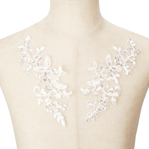 NICENEEDED Spitzenapplikation Mit Blumenmotiv 3D Stickerei Patches Mit Blumenpailletten Zum Aufnähen Glitzerndes Nähzubehör Aus Polyester von NICENEEDED