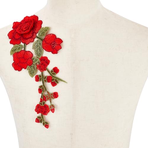 NICENEEDED Spitzenapplikationen Zum Aufnähen Bestickte Motive Florale Spitzenaufnäher Vintage Blumen Aufnäher Zum Aufbügeln Spitzenbesatz Aus Polyester von NICENEEDED