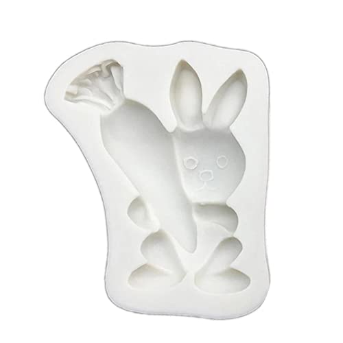 NICERAM Ostern Kuchen-Fondant-Form - Schokoladen-Silikon-Form | Kaninchen- und Karotten-Süßigkeitsformen, Kuchendekorationswerkzeuge für das Backen zu Hause Fondant von NICERAM