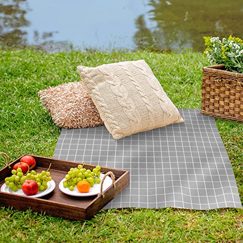 NICEWIN Tischdecke Tischtuch abwaschbar für Hochzeitsdeko, klein Picknickdecke für Outdoor-Picknicks und Versammlungen 90 x 90 cm, Grau von NICEWIN