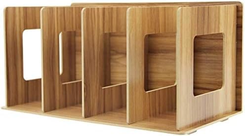 NICEYEA Holz Stehsammler Schreibtisch-Organizer Stehordner Fächerbox Buchablagen mit 4 Fächer Katalogsammler Buch Lagerung Regal für Schreibwaren Schreibtisch Organizer DIN A4 A5 Zeitschriften Halter von NICEYEA