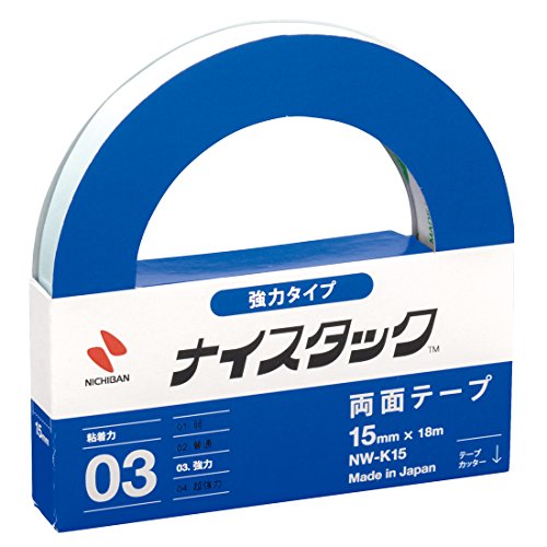 NICHIBAN NICETACK leistungsf_hige Art doppelseitiges Klebeband 15mm x 18M NW-K15 (Japan-Import von Nichiban Co., Ltd.