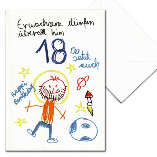 65677 - NICI - Kinderkunst Klappkarten 38 - Geburtstag Erwachsene dürfen überall hin von NICI