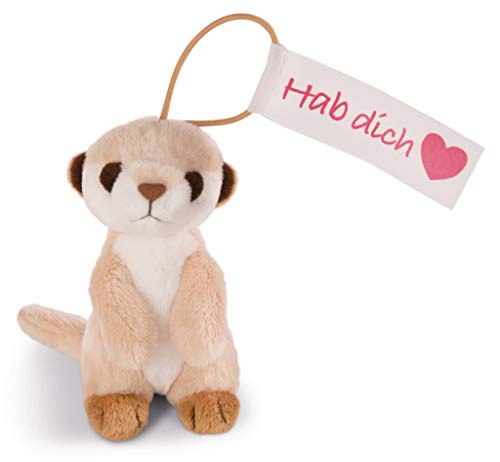 NICI 42781 Anhänger Erdmännchen hab Dich lieb mit elastischer Schlaufe, 11 cm, beige/weiß von NICI