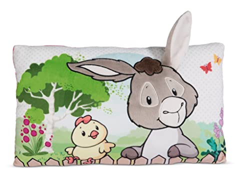 NICI Kissen Donkeylee 43 x 25 cm – rechteckiges Kuschelkissen aus weichem Plüsch, Dekokissen mit Esel-Motiv für Kinder & Erwachsene, 49036, tolle Geschenkidee, bunt, 43x25cm von NICI