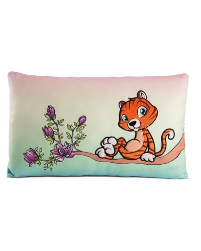 NICI Kuschelkissen Tiger Mandarina 43 x 25cm - Flauschiges Kuscheltier Kissen mit Tigerdame für Mädchen, Jungen & Babys, Rechteckiges Stofftierkissen – 49796 von NICI