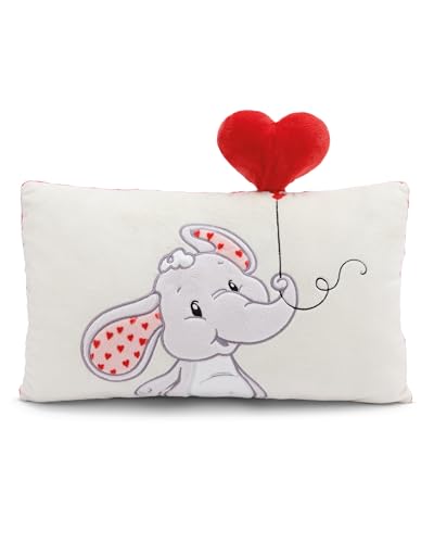 NICI Kissen Love Elefant 43x25cm beige - Flauschiges Kuscheltierkissen für Jungen, Mädchen, Babys und Kuscheltierliebhaber: ideal für Zuhause, Kindergarten oder unterwegs von NICI