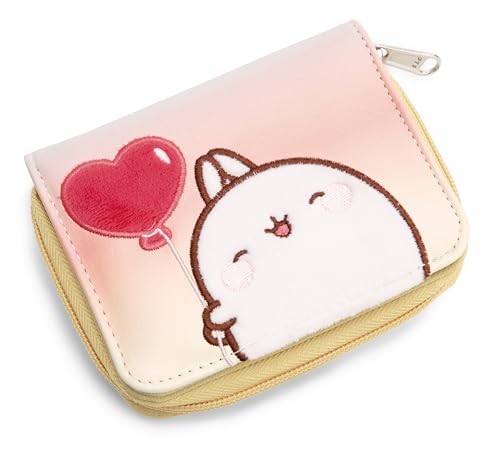 NICI Geldbeutel MOLANG 12x9,5cm weiß - Brieftasche Geldbörse Münztäschchen mit Reißverschluss Tasche für Mädchen und Teenager, Fans Geschenk von NICI