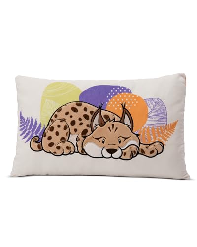 NICI Kuschelkissen Luchs Lyka 43 x 25cm - Flauschiges Kuscheltier Kissen mit Luchs für Mädchen, Jungen & Babys, Rechteckiges Stofftierkissen – 49811 von NICI