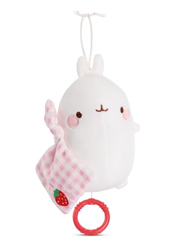 NICI Spieluhr Baby Einschlafhilfe MOLANG 15 cm mit sanfter, beruhigender Gute-Nacht-Melodie - Flauschiges Baby Geschenk Junge & Mädchen - 49475, Weiß von NICI