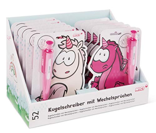 Nici 45703 2er-Set Kugelschreiber Einhorn mit Wechselsprüchen auf Header Card von NICI