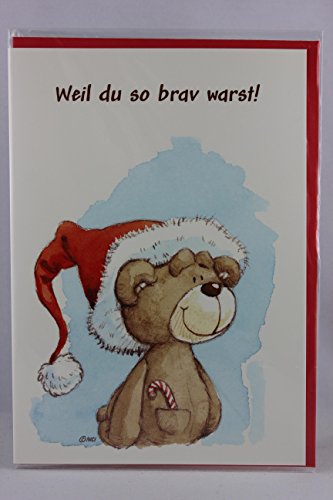 Nici - 65190 - Klappkarte, mit Umschlag, Weihnachten, Weil du so brav warst! Ein wunderschönes Weihnachtsfest! von NICI