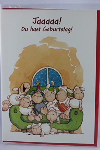 Nici - 65204 - Klappkarte, mit Umschlag, Geburtstag, Schaf, Jaaaaa! Du hast Geburtstag! ... und die ganze Herde gratuliert! von NICI