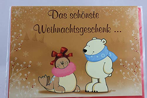 Nici - 65273 - Klappkarte, mit Umschlag, Weihnachten, Eisbär und Robbe von NICI