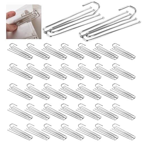 NICKLIN 35 Stück Gardinenhaken Metall,Edelstahl Klammer Klemmhaken Gardinenhaken Metall,Heavy Duty Curtain Pleater Hooks,Curtain Hooks Faltenlegehaken für schwere Vorhänge und Türvorhänge von NICKLIN