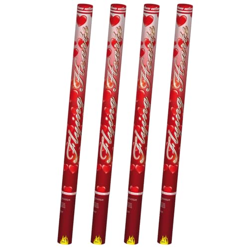 Nico Europe® [4er Sparpack] XXL Konfetti-Shooter Set HERZEN ROT Party-Popper-kanonen 80 cm Feuerwerk für Geburtstag Verlobung Hochzeit Party Silvester Feier von NICO Feuerwerk