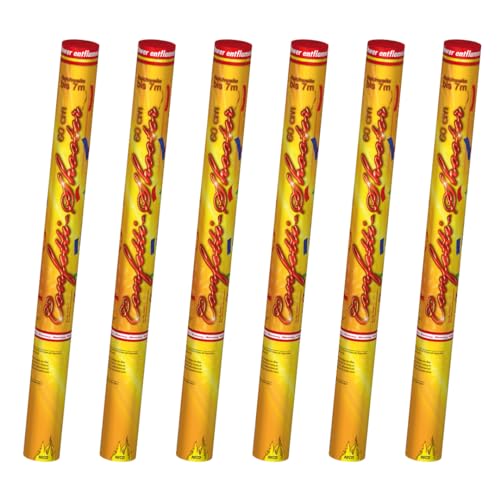 Nico Europe® [6er Sparpack] XL Konfetti-Shooter Set BUNT metallic I Party-Popper-kanonen 60 cm Feuerwerk für Geburtstag Verlobung Hochzeit Party Silvester Feier von NICO Feuerwerk