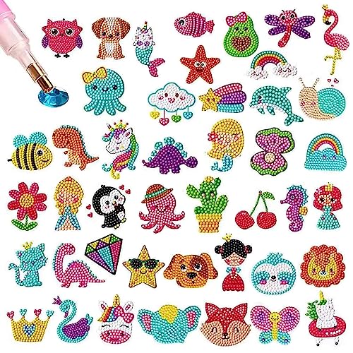 NIDEZON Diamond Art for Kids Make Your Own Diamond Painting, 5d Diamond Painting Sticker Kits Boxed, DIY 5D Animal Diamond Art Mosaic Stickers for Kids for Kids Ages von NIDEZON