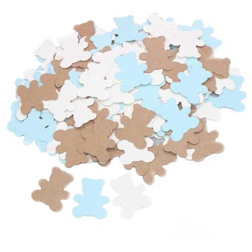 Bear Confetti Party Konfetti Konfetti Kraft Brown Bear Babyparty Konfetti für Geburtstagsfeier Dekoration Blau 300pcs (zufällige Farbe) von NIDONE