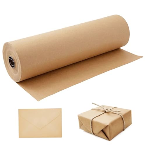 Braune Verpackungspapierrolle braunes Kraftpapier 12in x 98 Fuß Braunes Papierrolle für Geschenkverpackung Packung recycelbar natürliche Kraftpapierrolle für Kunsthandwerk, Bulletin Board Poster von NIDONE