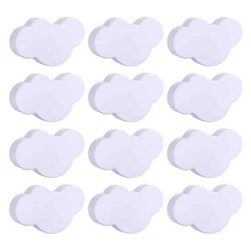 NIDONE 12 Pcs Cute Cloud Shape Möbelknöpfe für Kinderzimmer Schrank Griffe Schublade Knöpfe (weiß) von NIDONE