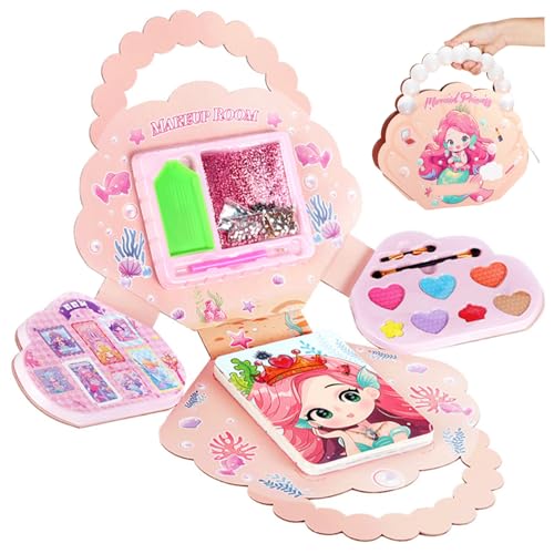 NIDONE Dress Up Sticker Books Fantasy Dress -up -Spiele mit kosmetischen Karton, Glitzeraufkleber und mehr, 4 in 1 Princess Art Craft Kits, Reisespielzeug für Mädchen ab 6+, Dress -up -Spiele von NIDONE