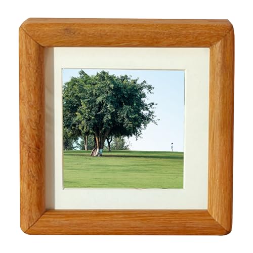 NIDONE Holzfoto Frame 4 x 4 Zoll Holz Bilderrahmen mit Ständer und Matte freistehender Schreibtisch Fotorahmen für 2x2 Zoll Bild von NIDONE