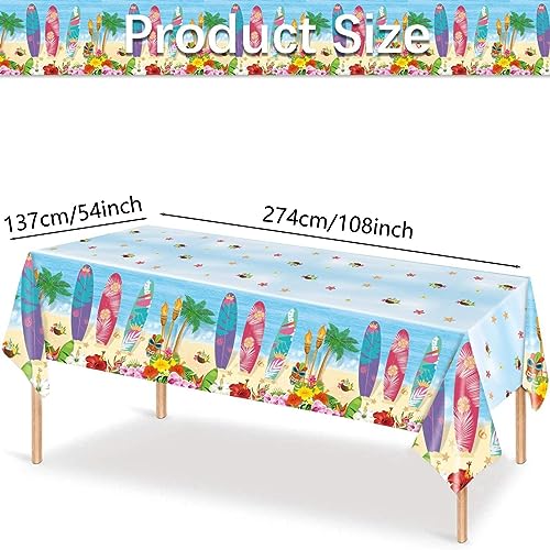 NIDONE Ozean Tischdecke Hawaiianische Tischdecken 54 x 108 Zoll Drucktisch Cover Plastik von NIDONE