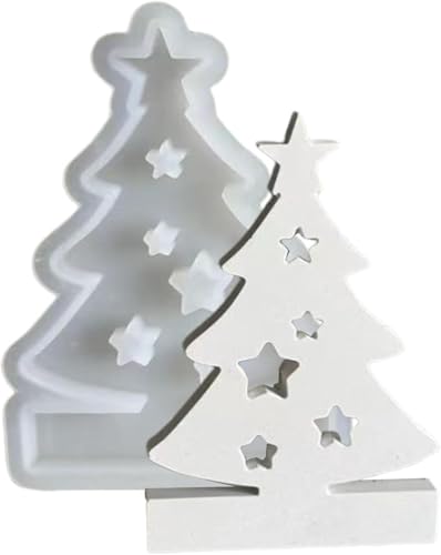 NIEEKRUN 2er Set Silikonform Weihnachtsbaum Kerzenhalter, Gießform für DIY Kerzen, Seifen, Epoxidharz und Gips von NIEEKRUN