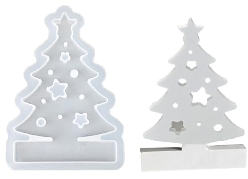 NIEEKRUN 2er Set Silikonform Weihnachtsbaum Kerzenhalter, Gießform für DIY Kerzen, Seifen, Epoxidharz und Gips von NIEEKRUN