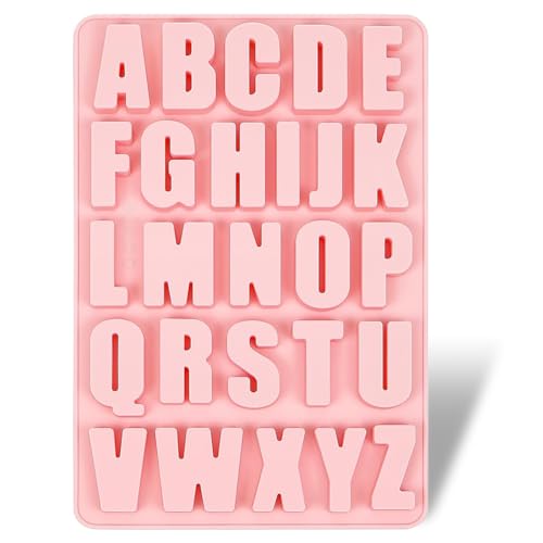 Silikonform Buchstaben, Gießform Buchstaben Silikon A-Z Alphabet Silikonformen 26 Buchstaben, Gießformen Buchstaben Groß Schokoladenform Seifenform Silikonformen für Backen DIY von NIEEKRUN