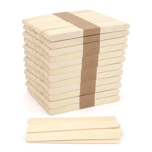 600 Eisstiele Holz,Holzstäbchen,Holzspatel,Holzstäbe Zum Basteln,Holzstäbe,Eisstäbchen Holz, Holz Zum Basteln,Spatel Holz,Holzstiel,Eisstiele Holz Breit,Popsicle Sticks,Holz Eisstiele von NIEITRK