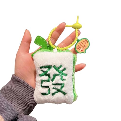 NIHENHAO Mahjong Schlüsselanhänger, Plüsch, Mahjong-Anhänger, Tasche, Schlüsselanhänger, Ornament, Handys, Charm-Dekorationen für Neujahr von NIHENHAO