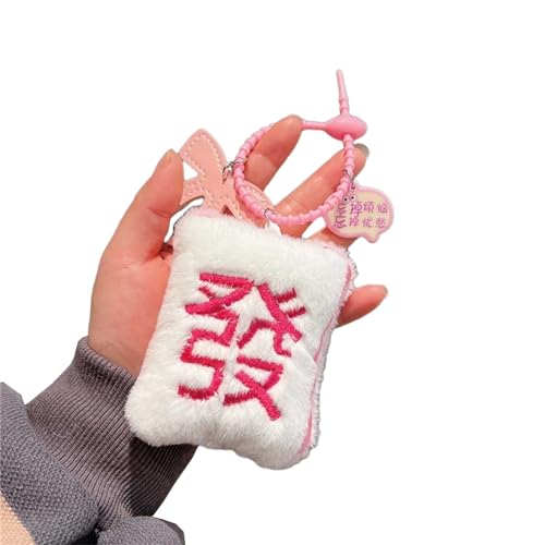 NIHENHAO Mahjong Schlüsselanhänger, Plüsch, Mahjong-Anhänger, Tasche, Schlüsselanhänger, Ornament, Handys, Charm-Dekorationen für Neujahr von NIHENHAO