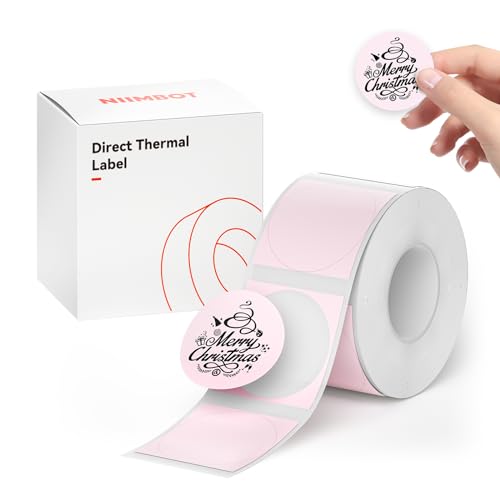 NIIMBOT Etiketten Selbstklebend Kompatible mit NIIMBOT B1/B21/B3S Thermo Etikettendrucker,Thermo Papier für Schule, Zuhause, Büro, Kleine Unternehmen (Rosa-Runden-26 x 26mm) von NIIMBOT