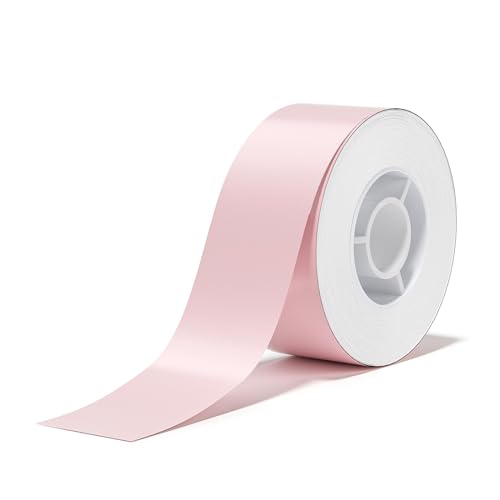 NIIMBOT H1S Kontinuierliche Etiketten Selbstklebend zum Beschriften,15mm x 7.5m Etikettendrucker Thermo Papier f ür Schule, Zuhause, Büro, Kleine Unternehmen (Hell-Pink) von NIIMBOT