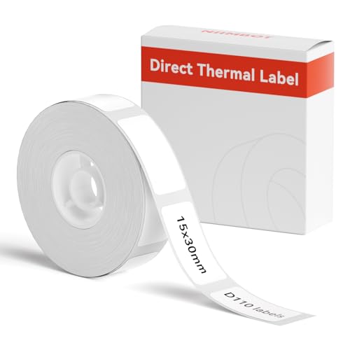 NIIMBOT Thermo-Etiketten, 15 x 30 mm, selbstklebend, für D11/D110/D101/H1S, 1 Rolle mit 210 Stück von NIIMBOT